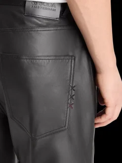 Best Scotch & Soda DEAN LEATHER 5-POCKET PANTS Black