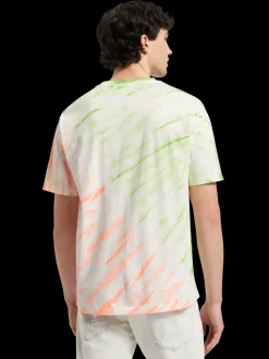 Clearance Scotch & Soda Diagonal tie dye t-shirt Swan/NeonTieDye