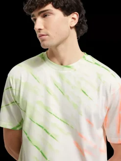 Clearance Scotch & Soda Diagonal tie dye t-shirt Swan/NeonTieDye