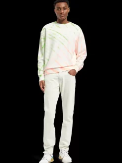 New Scotch & Soda Diagonal tie-dyed sweatshirt Swan/NeonTieDye