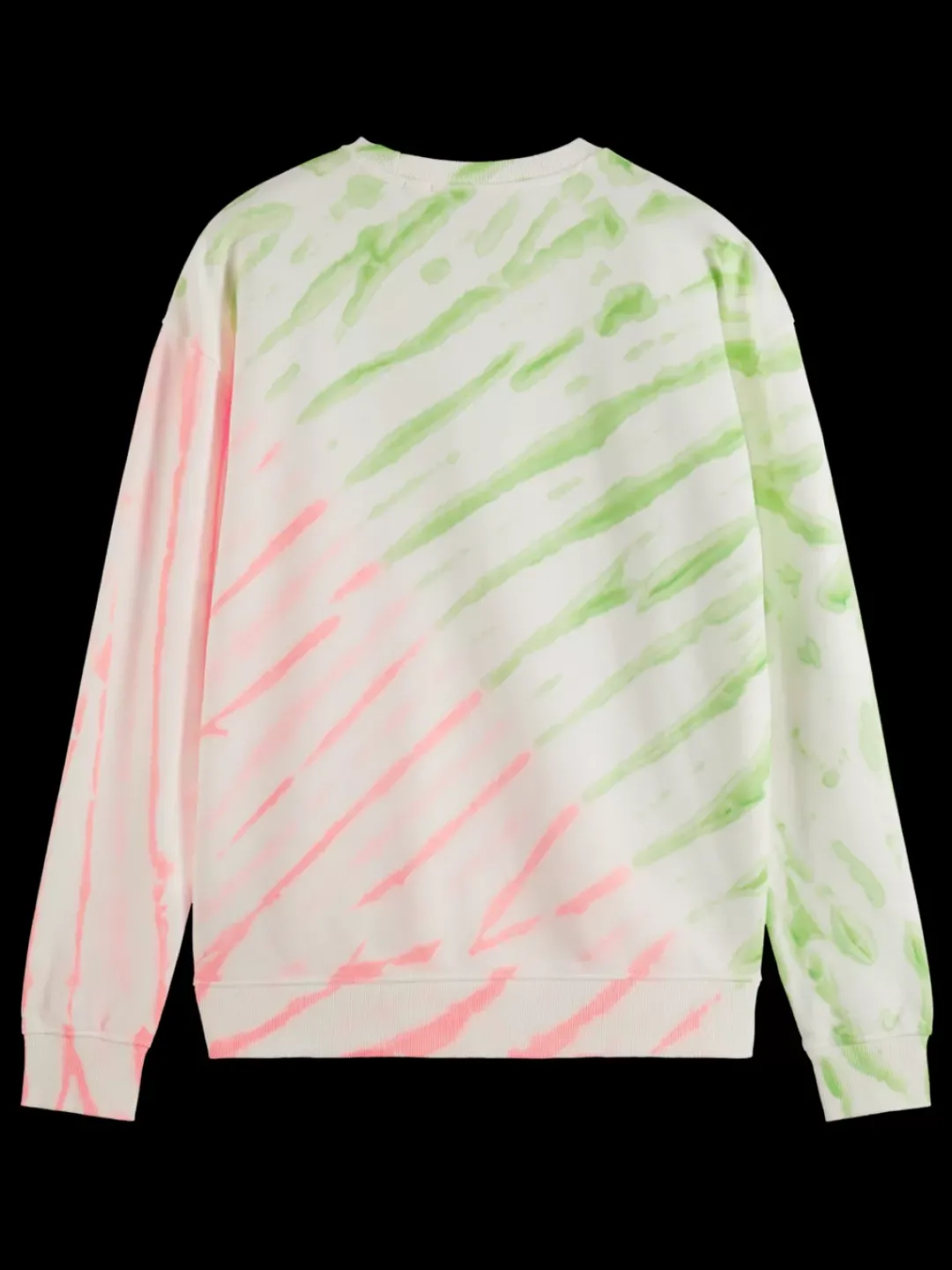 New Scotch & Soda Diagonal tie-dyed sweatshirt Swan/NeonTieDye