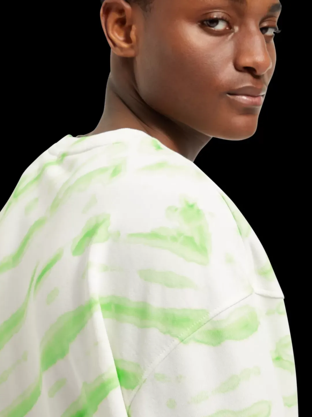 New Scotch & Soda Diagonal tie-dyed sweatshirt Swan/NeonTieDye
