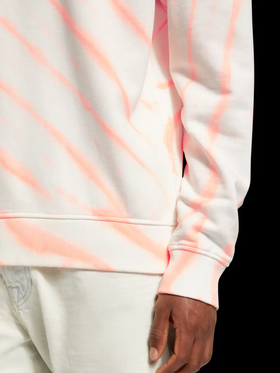 New Scotch & Soda Diagonal tie-dyed sweatshirt Swan/NeonTieDye