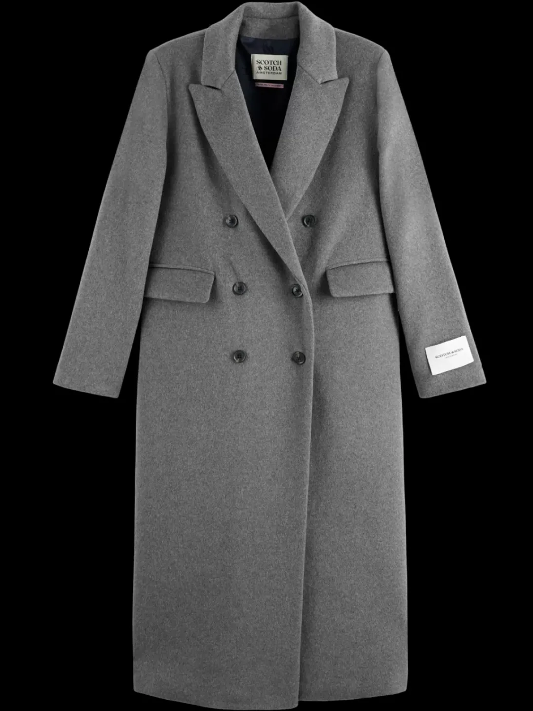 Outlet Scotch & Soda DOUBLE BREASTED TAILORED WOOL BLEND COAT CharcoalMelange