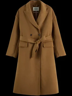 Hot Scotch & Soda DOUBLE FACE WOOL BLEND COAT Tobacco