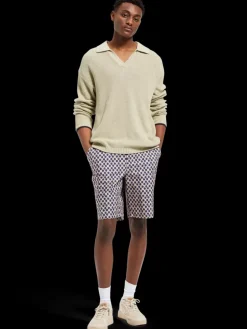 New Scotch & Soda Drift- printed lightweight cotton canvas short PolkaNavyBlue
