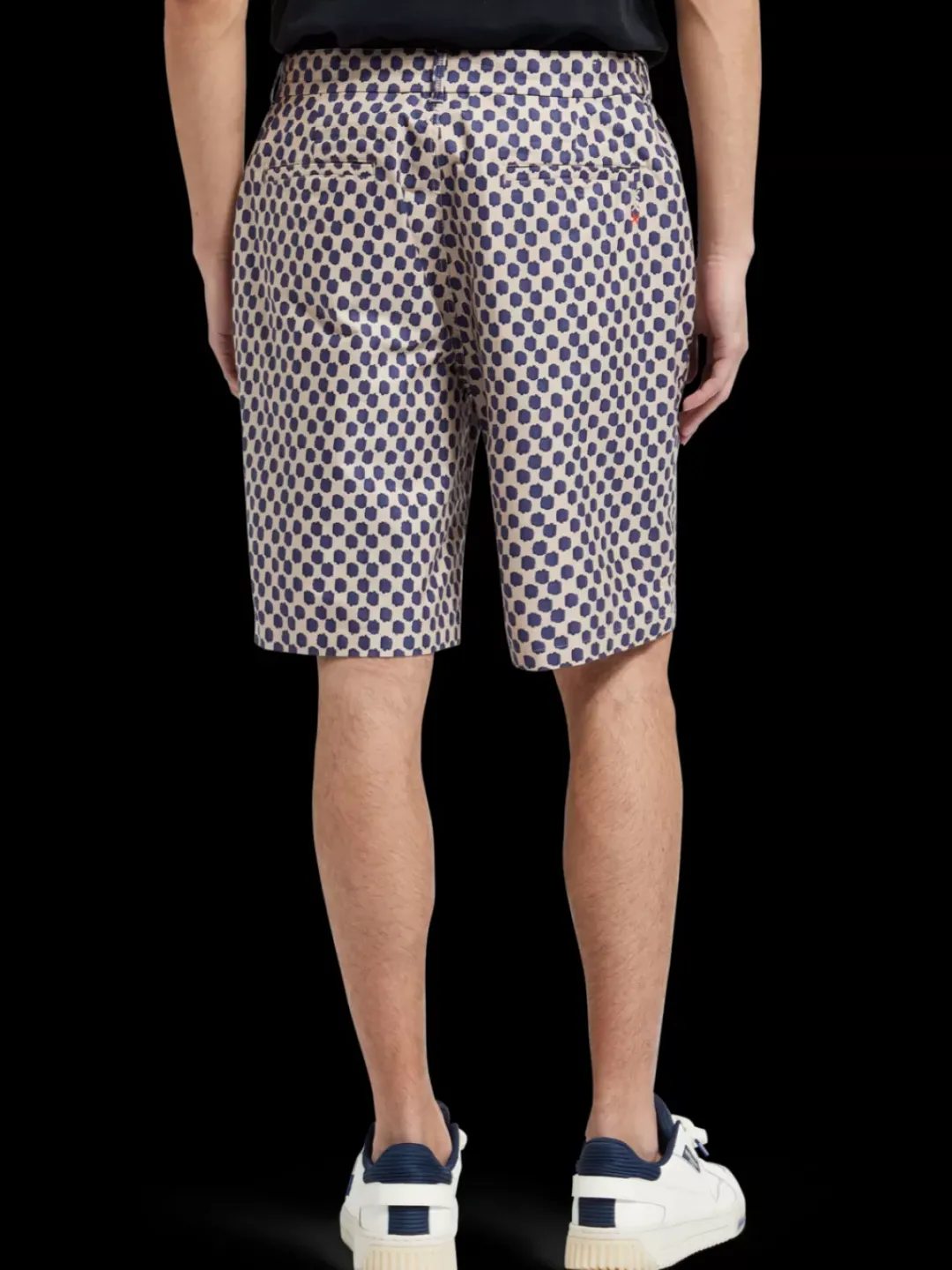 New Scotch & Soda Drift- printed lightweight cotton canvas short PolkaNavyBlue