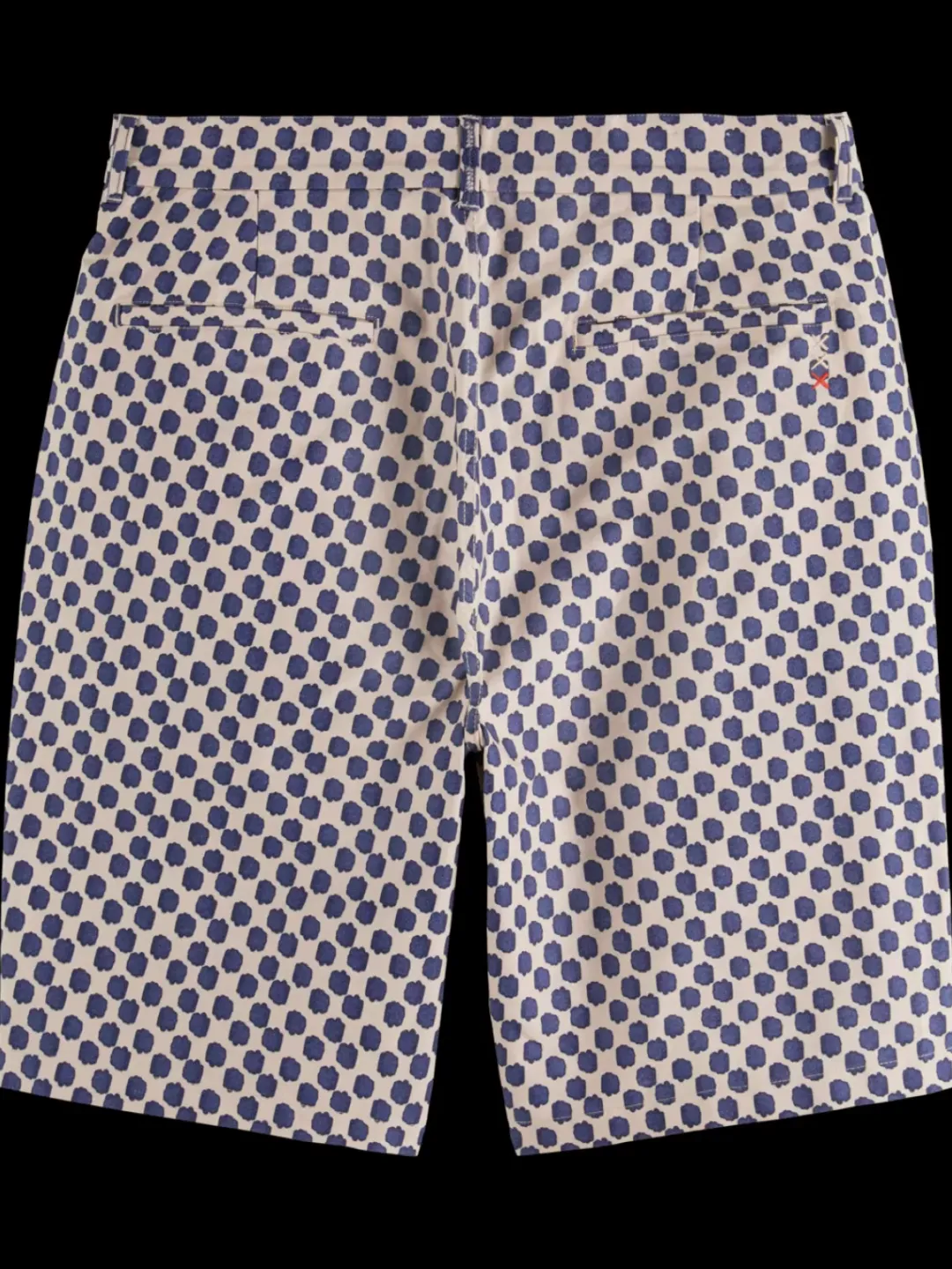 New Scotch & Soda Drift- printed lightweight cotton canvas short PolkaNavyBlue