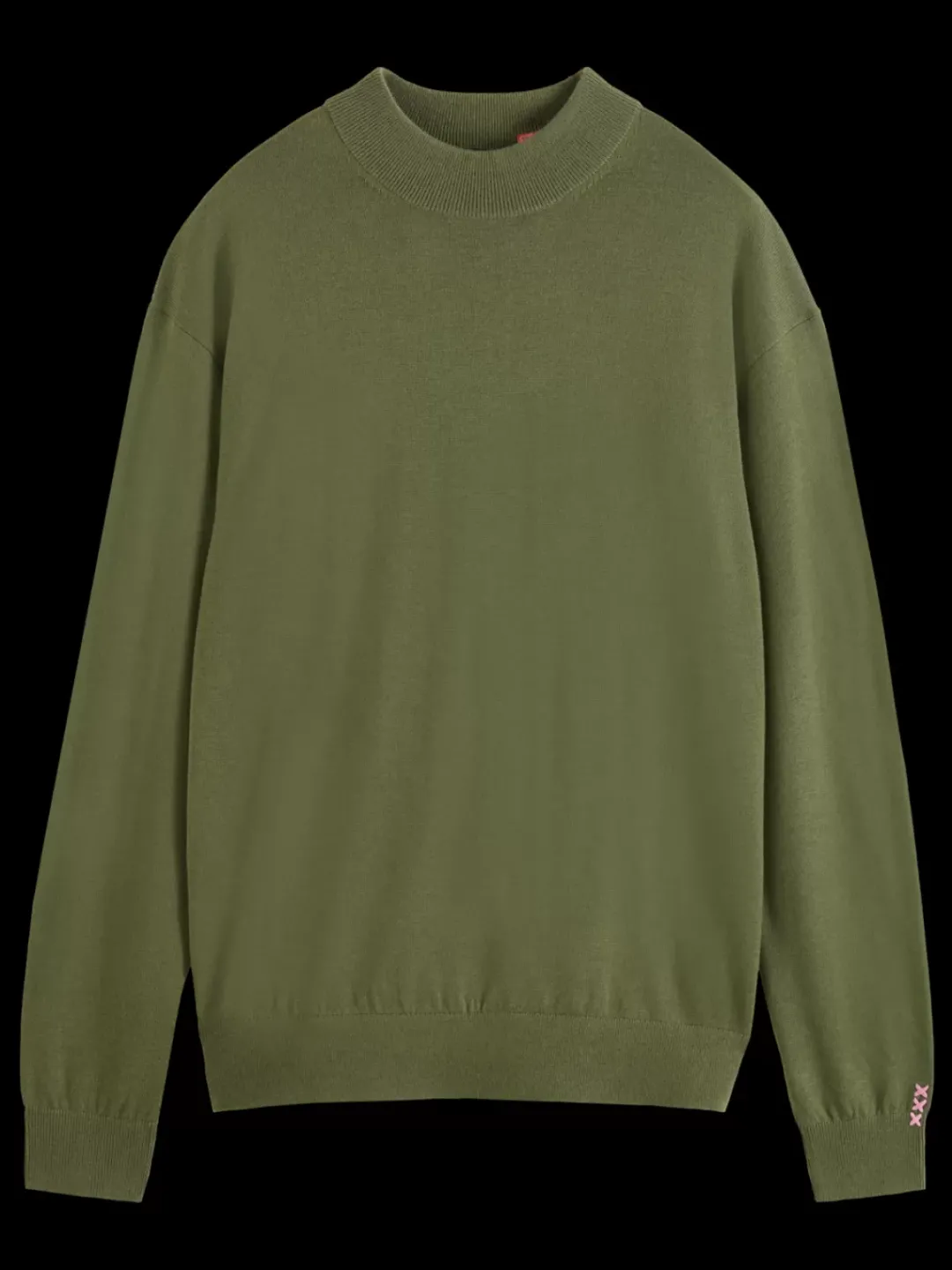 Discount Scotch & Soda Dropped shoulder mock neck GreenIvy