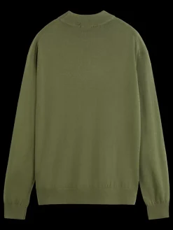 Discount Scotch & Soda Dropped shoulder mock neck GreenIvy
