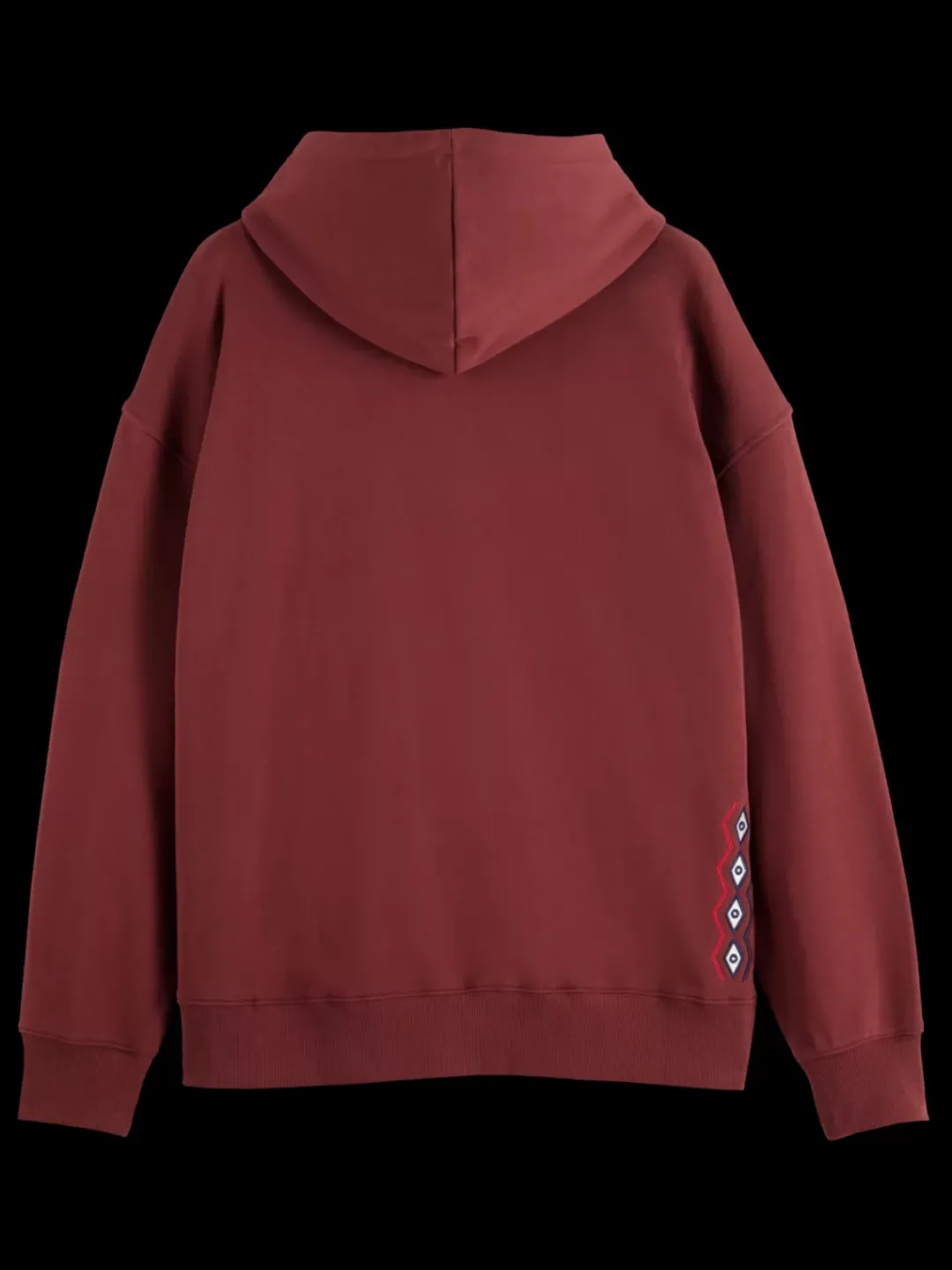 New Scotch & Soda Embroidered artwork hoodie Wine