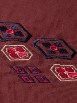 New Scotch & Soda Embroidered artwork hoodie Wine