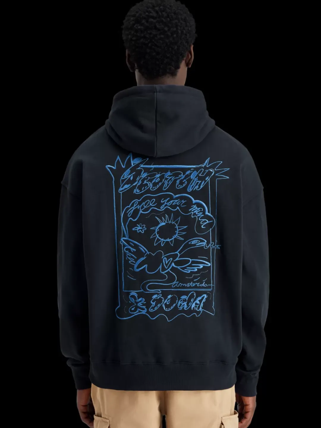 Sale Scotch & Soda Embroidered artwork hoodie Night