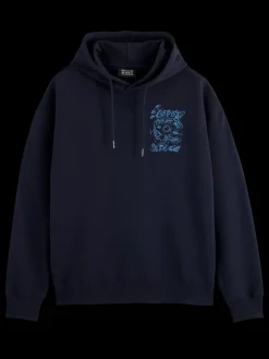 Sale Scotch & Soda Embroidered artwork hoodie Night