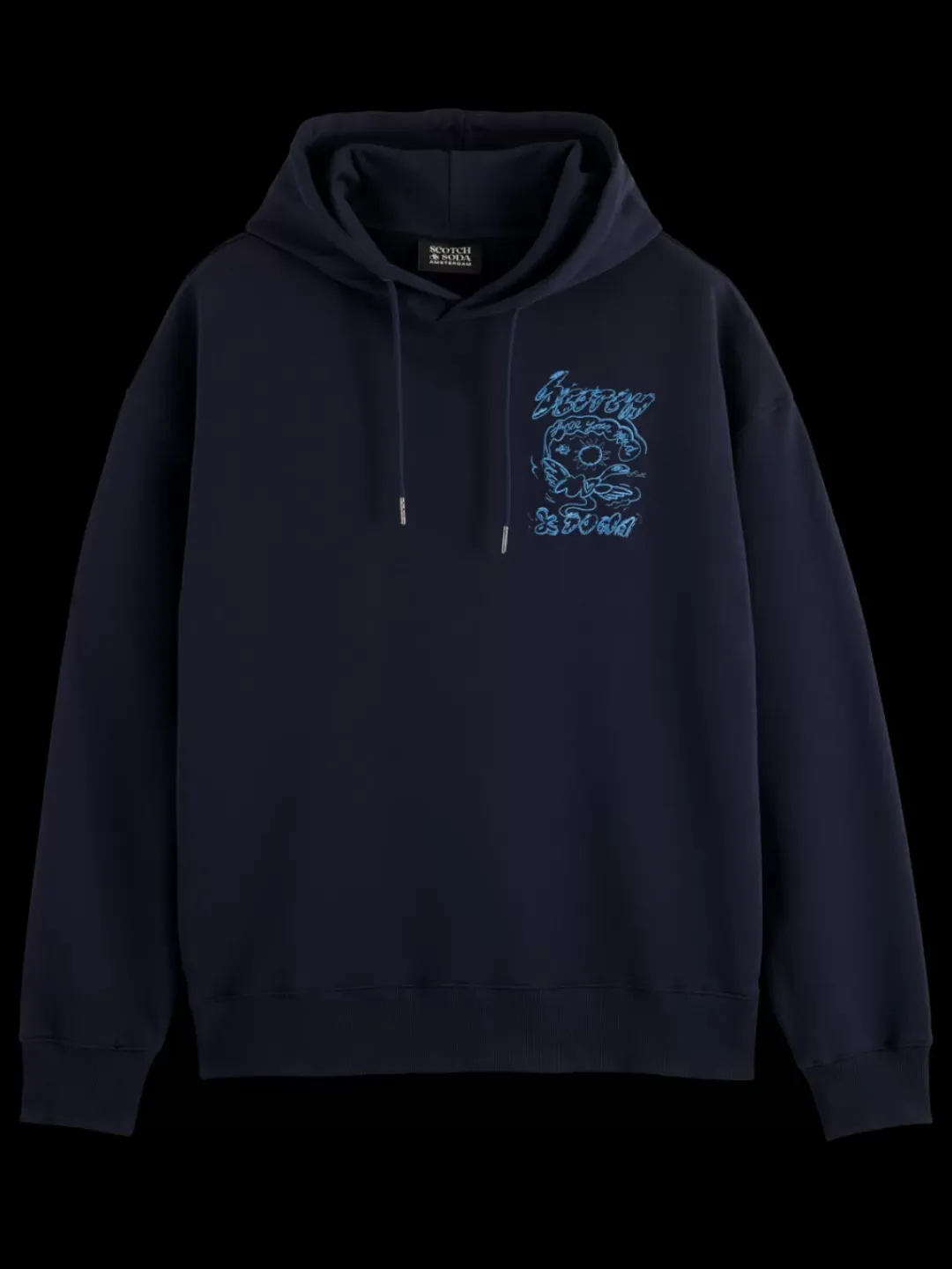 Sale Scotch & Soda Embroidered artwork hoodie Night