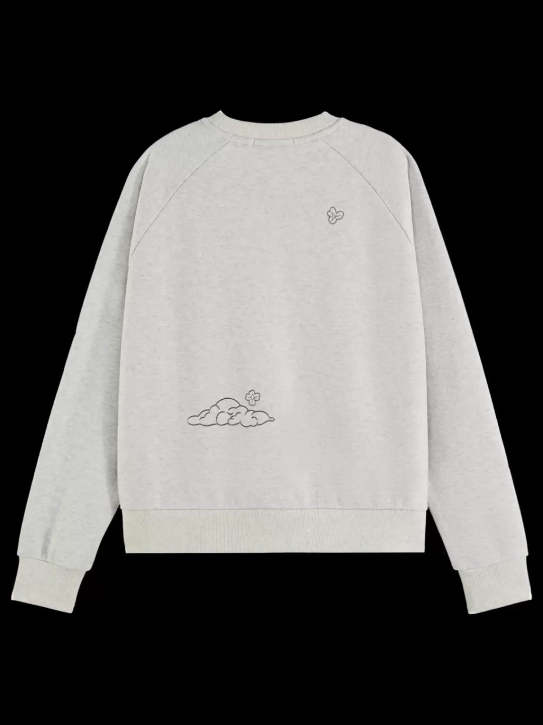Discount Scotch & Soda Embroidered raglan relaxed fit sweatshirt LightGreyMelange