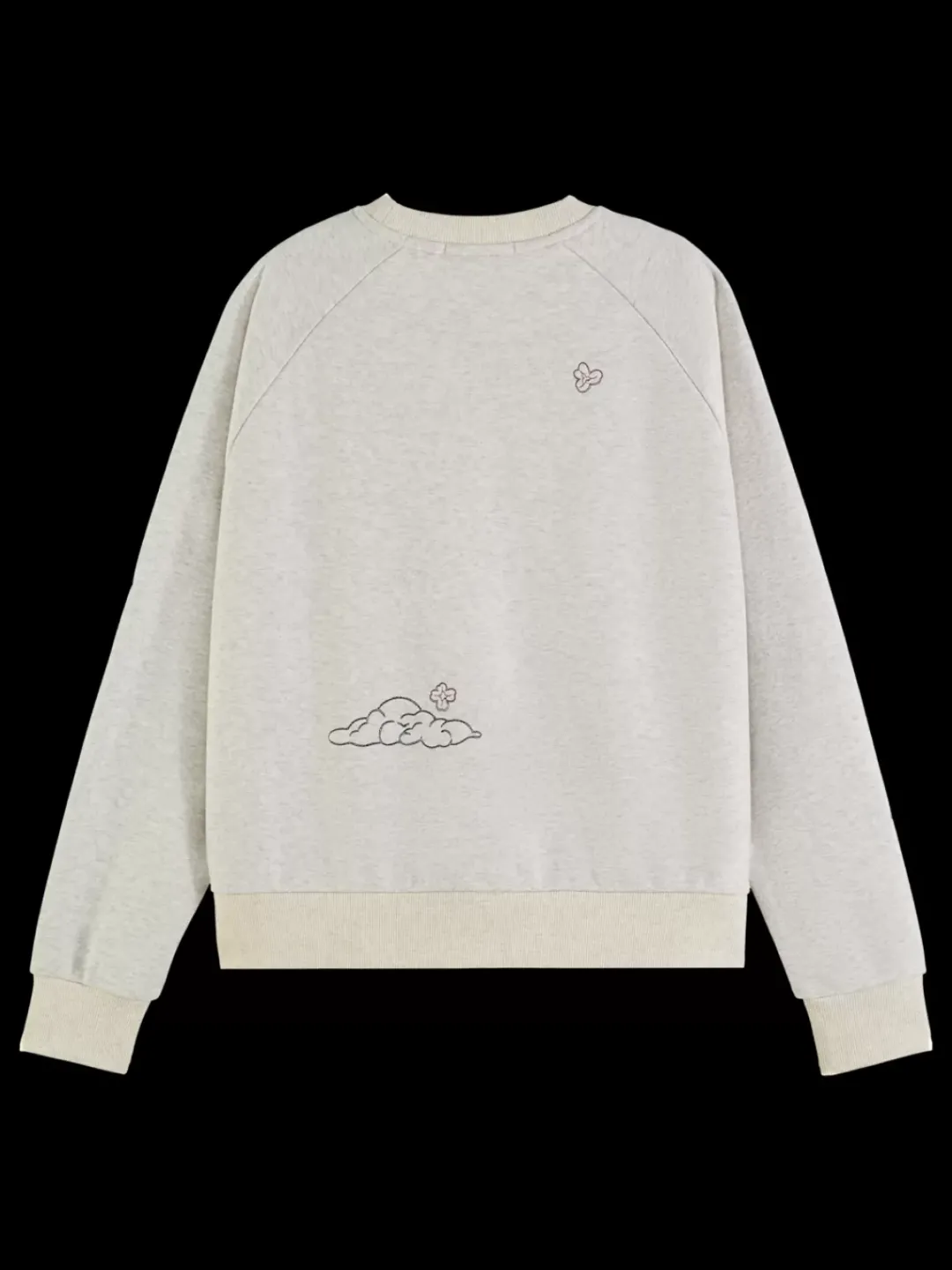 New Scotch & Soda EMBROIDERED RAGLAN RELAXED FIT SWEATSHIRT LightGreyMelange