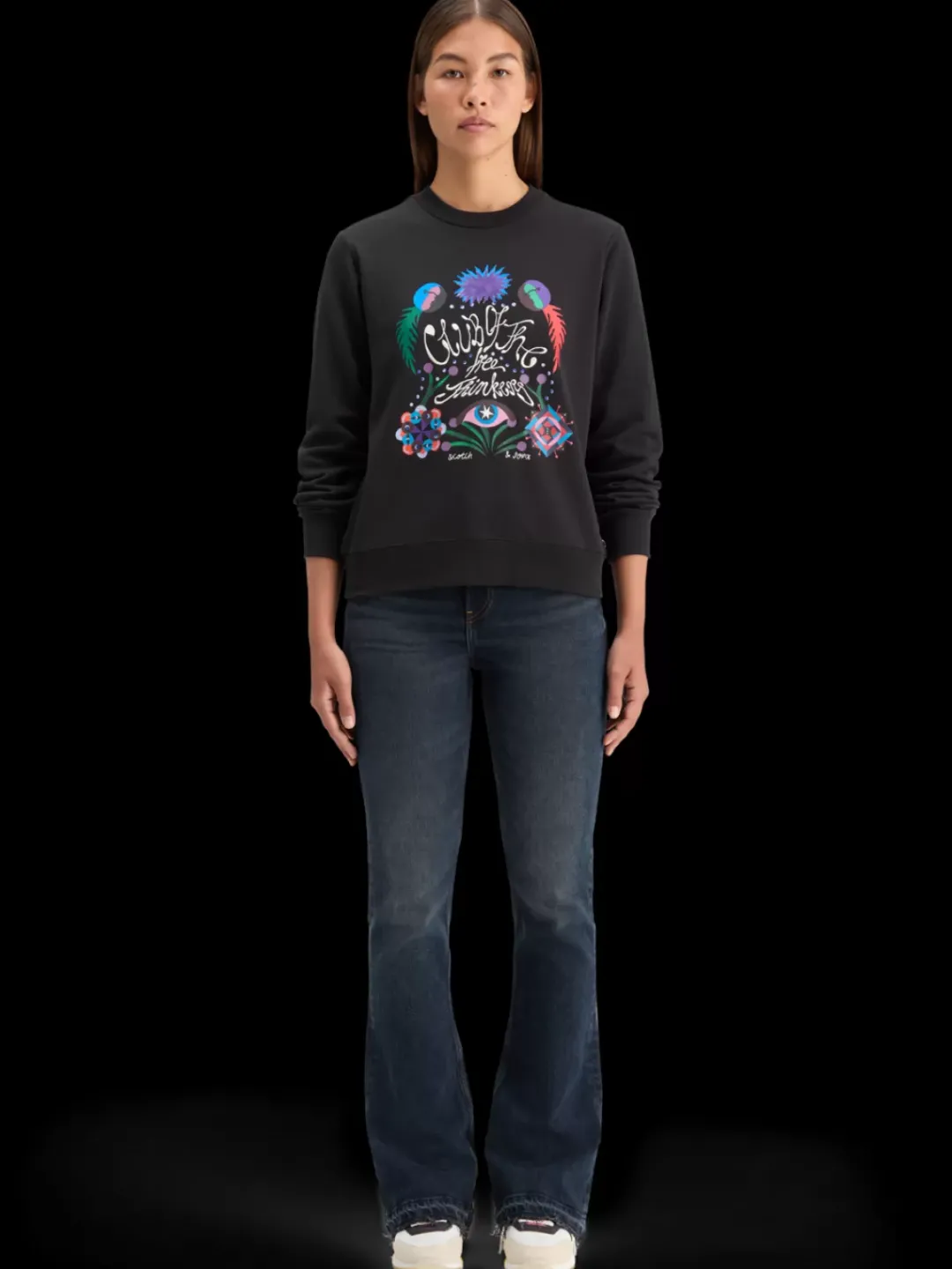 Fashion Scotch & Soda EMBROIDERED REGULAR FIT SWEATSHIRT