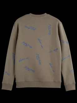 Clearance Scotch & Soda Embroidered sweatshirt PoetryReadingAOP