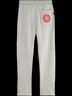 Discount Scotch & Soda EMBROIDERY ARTWORK SWEATPANTS IN NEPS QUALITY GreyMelange/ColourfulNeps