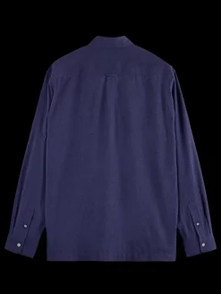 Outlet Scotch & Soda Essential - THE FREE SPIRIT PEACE BIRD MELANGE TWILL SHIRT Navy
