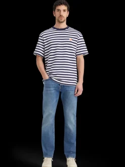 Fashion Scotch & Soda Essential - the free spirit peace bird striped t-shirt Navy/White