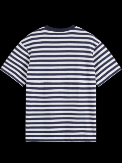Fashion Scotch & Soda Essential - the free spirit peace bird striped t-shirt Navy/White