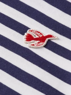 Fashion Scotch & Soda Essential - the free spirit peace bird striped t-shirt Navy/White