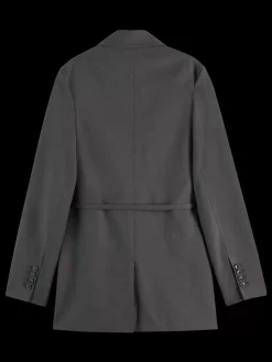 Best Scotch & Soda Essential DB TROPICAL WOOL BOYFRIEND BLAZER WITH BELT CharcoalMelange