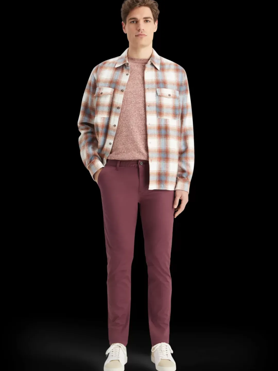 Fashion Scotch & Soda Essential mott- stretch cotton chino Wine