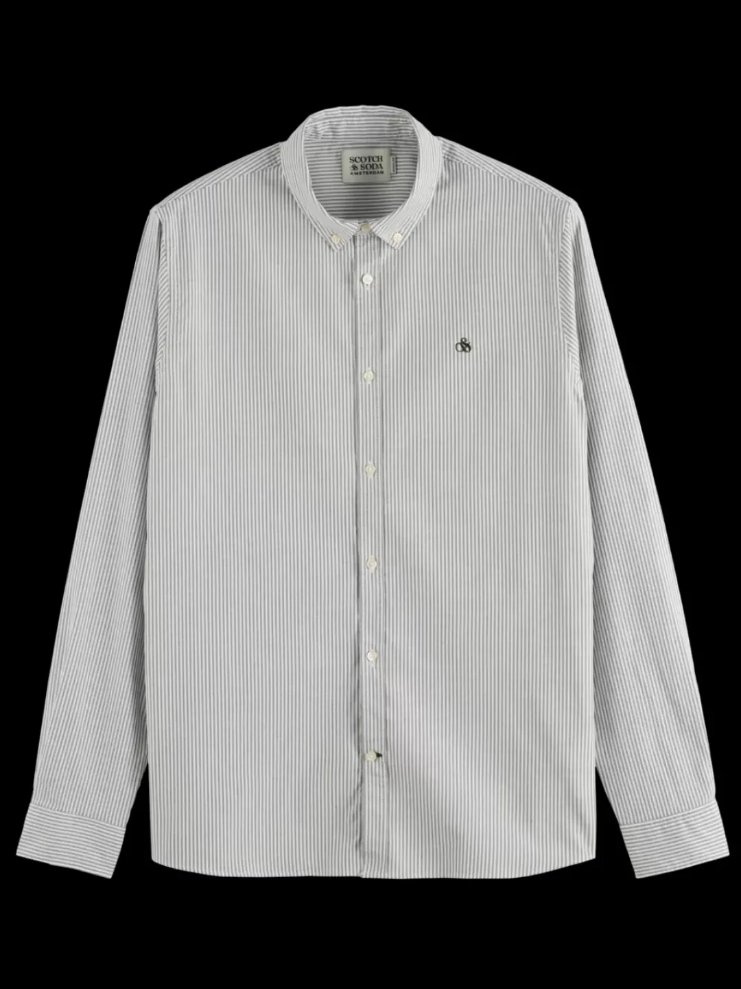 Hot Scotch & Soda Essential oxford striped shirt GreenStripe