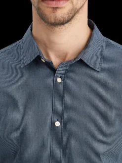 Discount Scotch & Soda Essential poplin striped shirt NightStripe