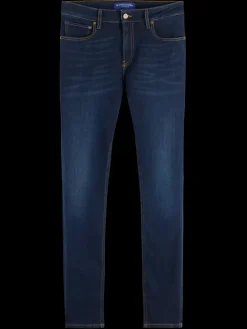 Discount Scotch & Soda Essential SKIM SKINNY JEANS BEATEN BLUE BeatenBlue