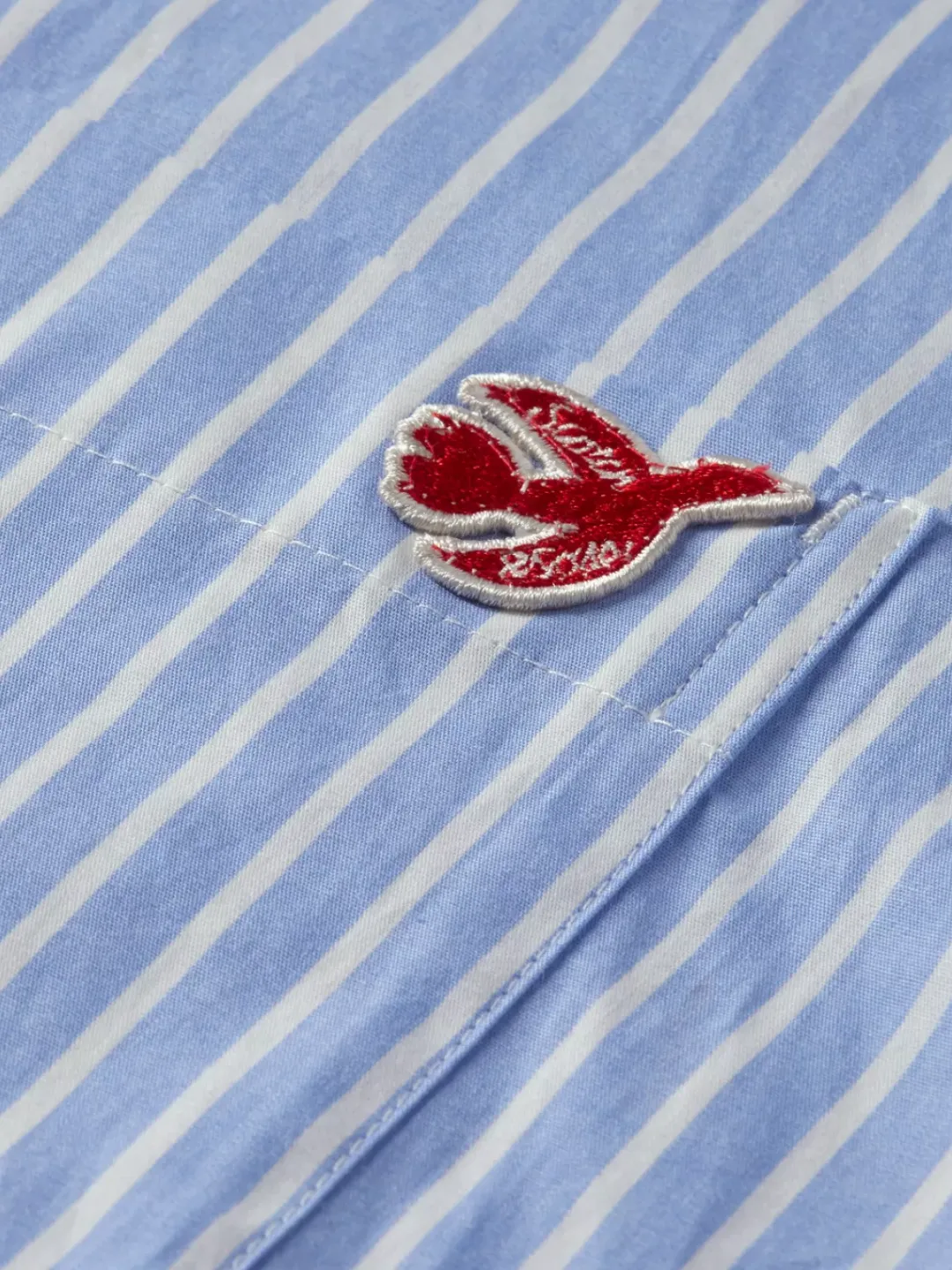 Sale Scotch & Soda Essential The free spirit peace bird poplin shirt BlueWhitestripe