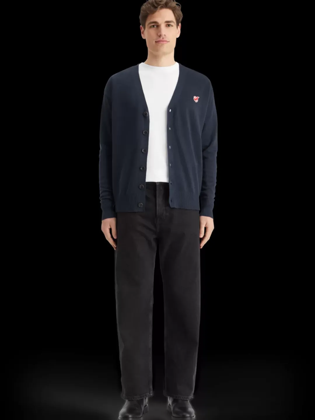 Sale Scotch & Soda Essential The free spirit peace bird merino cardigan Navy