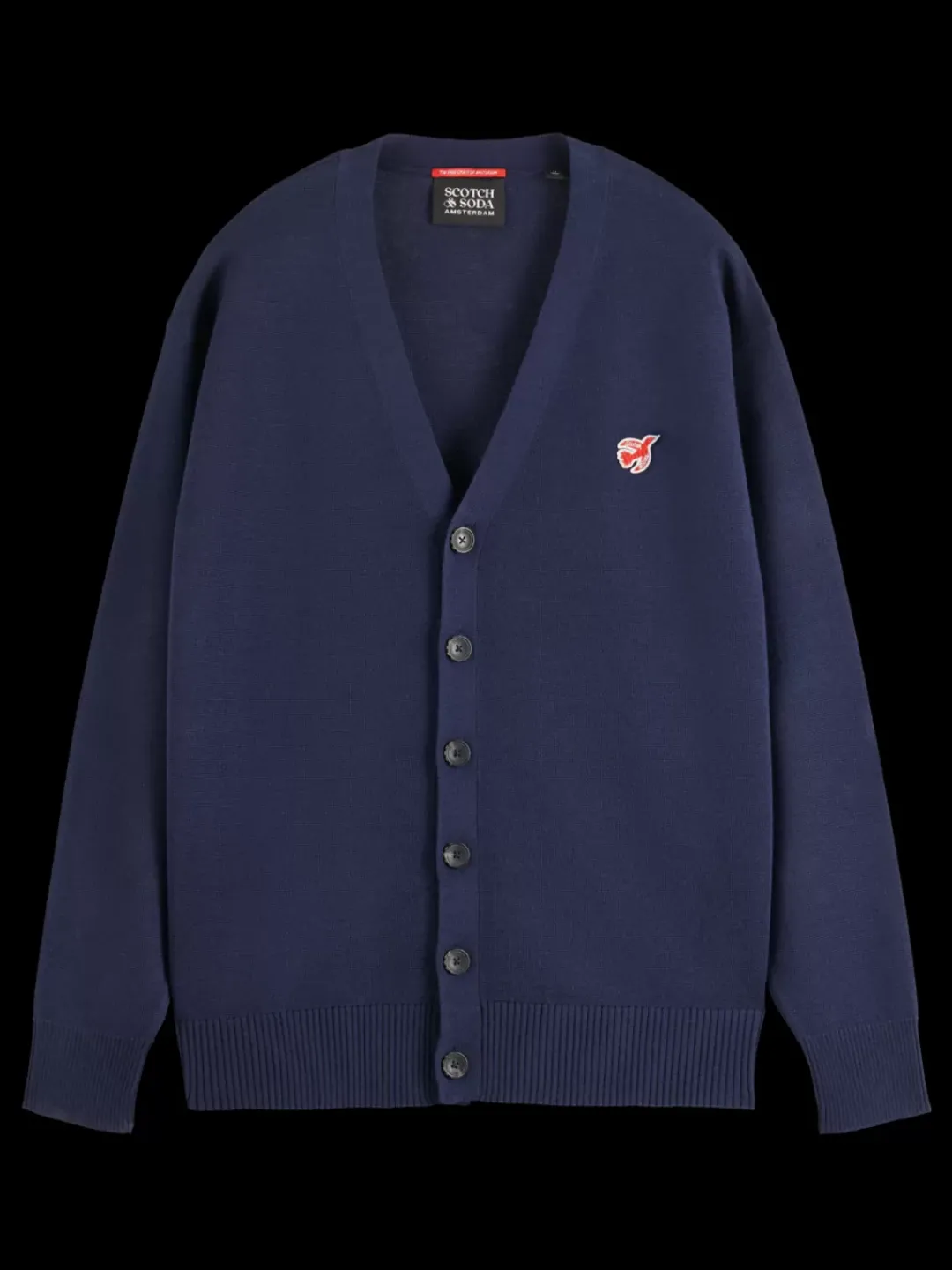 Sale Scotch & Soda Essential The free spirit peace bird merino cardigan Navy