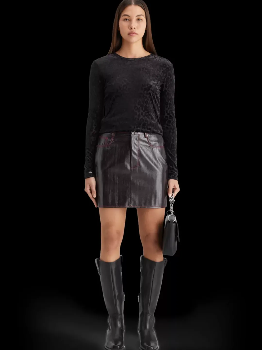 Sale Scotch & Soda FAUX LEATHER MINI SKIRT Wine