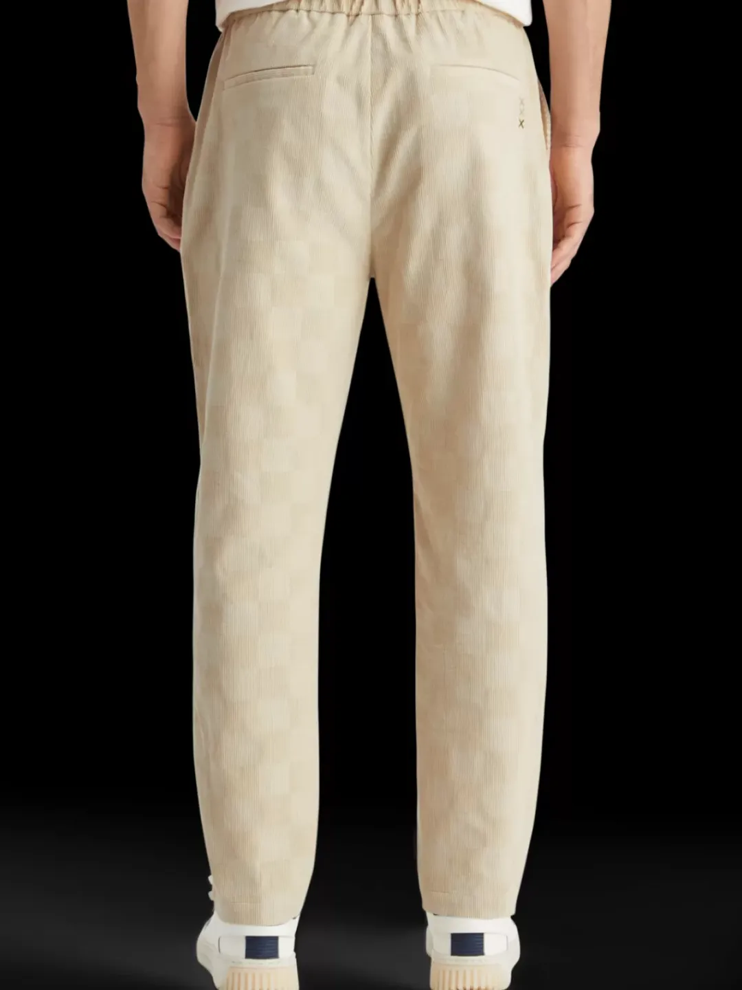New Scotch & Soda Fave - check-patterned corduroy jogger Parchment