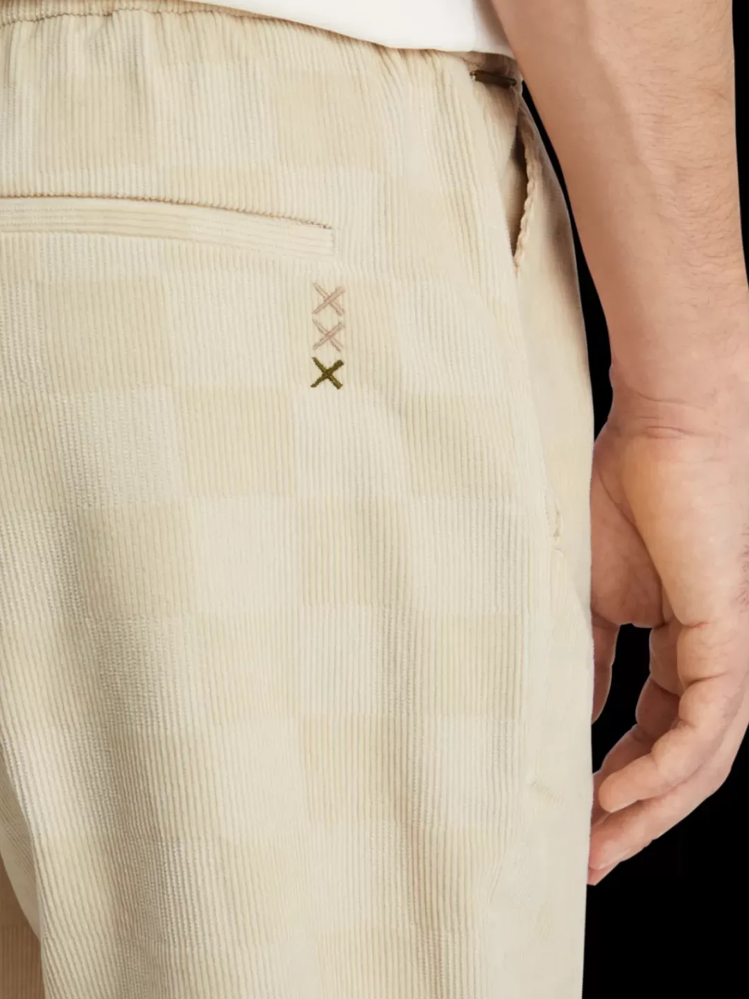 New Scotch & Soda Fave - check-patterned corduroy jogger Parchment