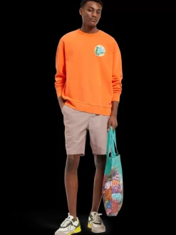 Clearance Scotch & Soda Fave - cotton/linen twill bermuda Driftwood