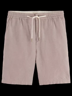 Clearance Scotch & Soda Fave - cotton/linen twill bermuda Driftwood