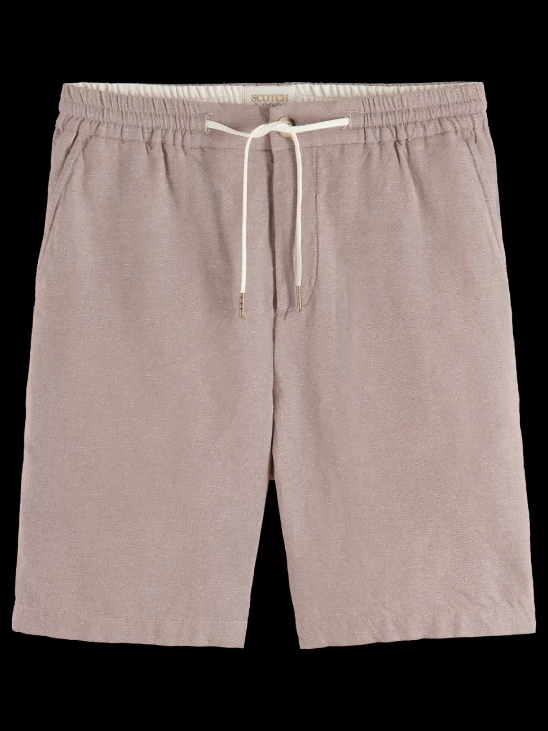 Clearance Scotch & Soda Fave - cotton/linen twill bermuda Driftwood