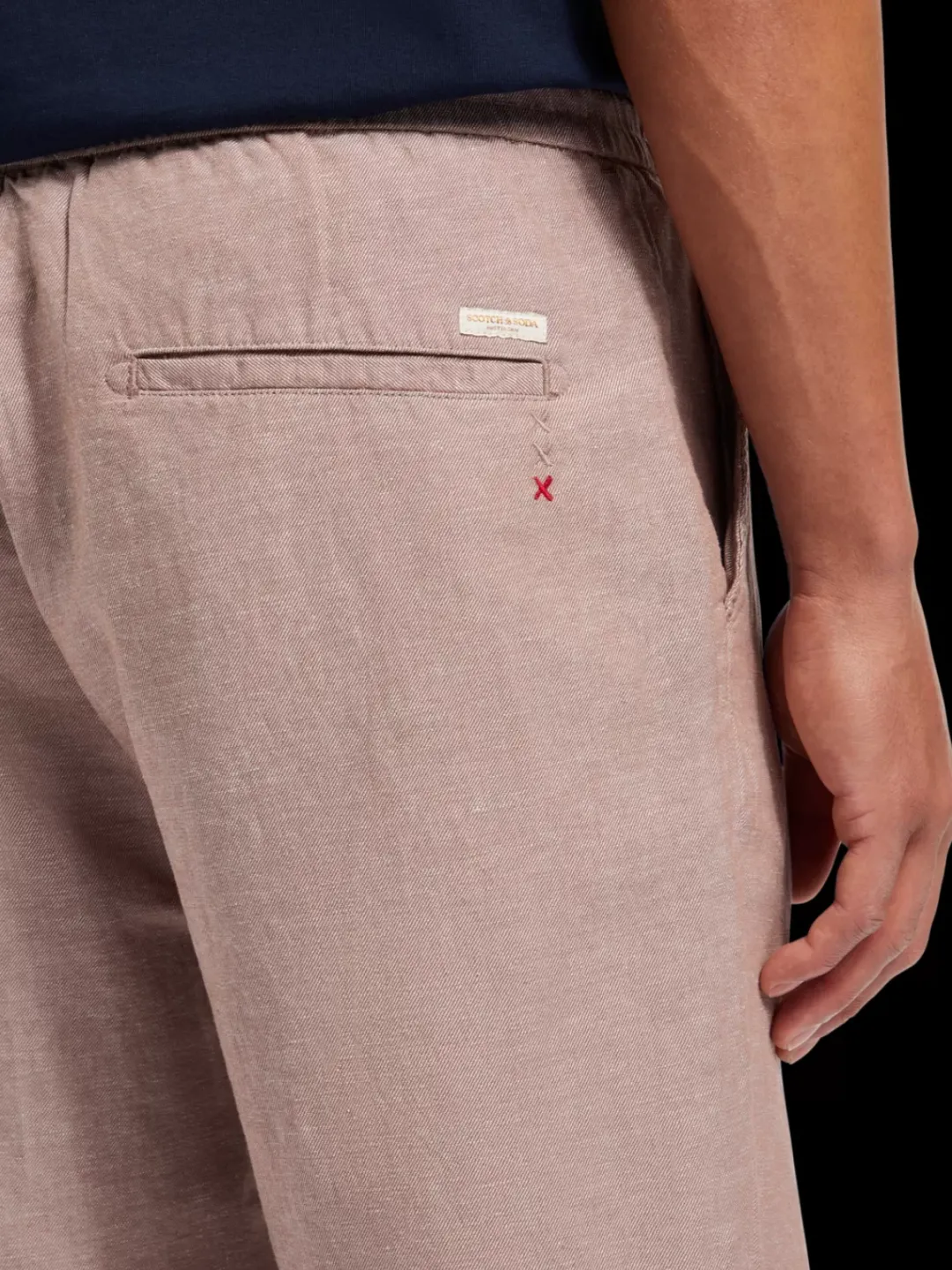 Clearance Scotch & Soda Fave - cotton/linen twill bermuda Driftwood