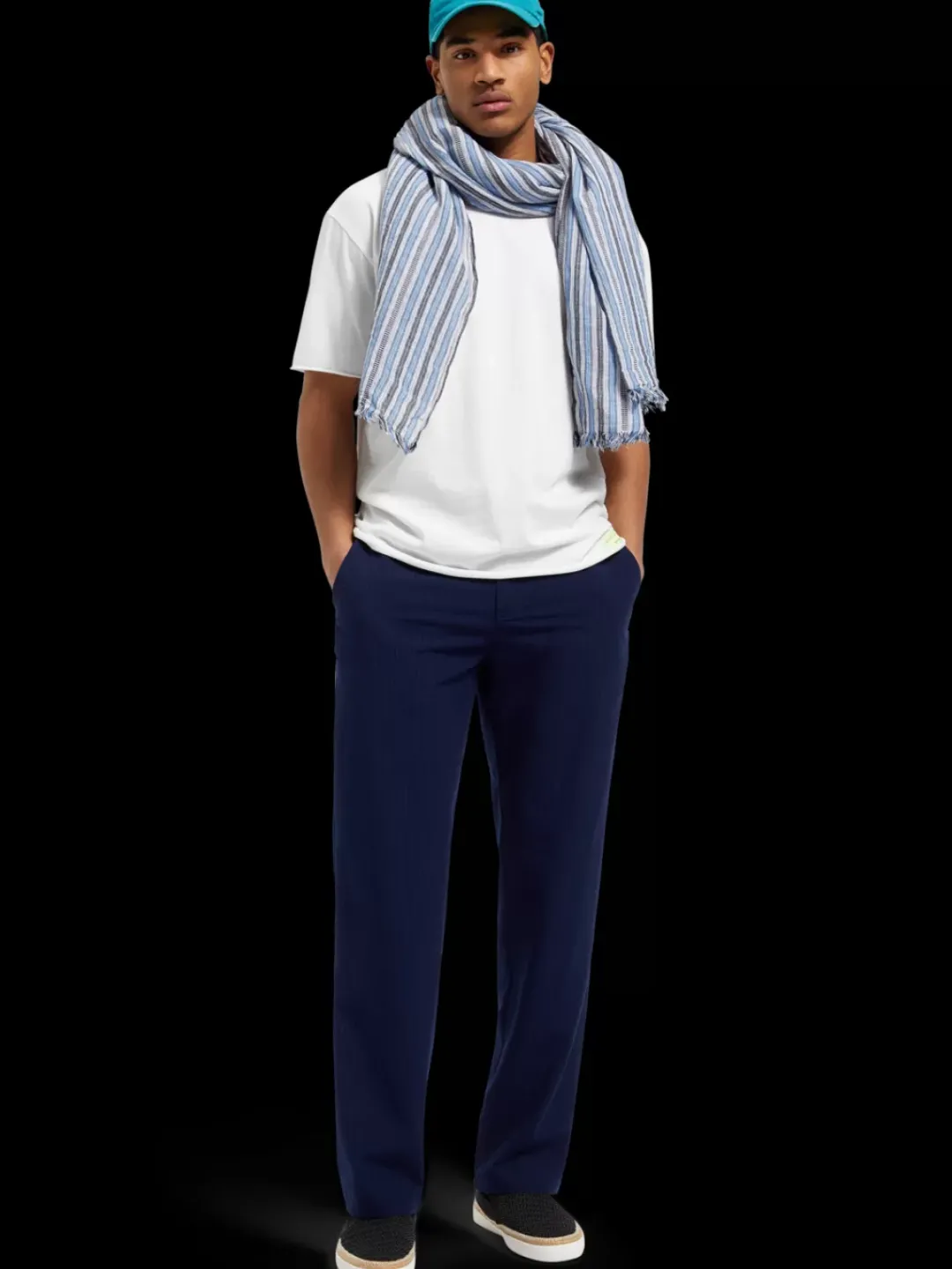 Outlet Scotch & Soda Finch - regular tapered seersucker jogger Navyblue