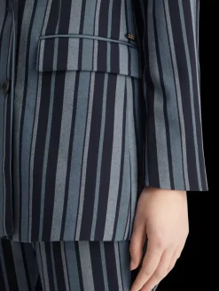 Hot Scotch & Soda Fitted double breasted striped blazer BlueSchoolStripe