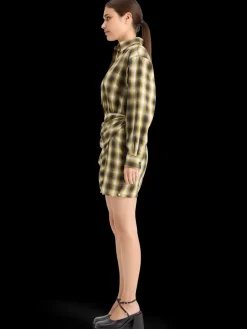 New Scotch & Soda FLANNEL MINI WRAP DRESS OliveCheck