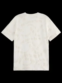 Outlet Scotch & Soda FLOCK AOP REGULAR FIT T-SHIRT SoftIce
