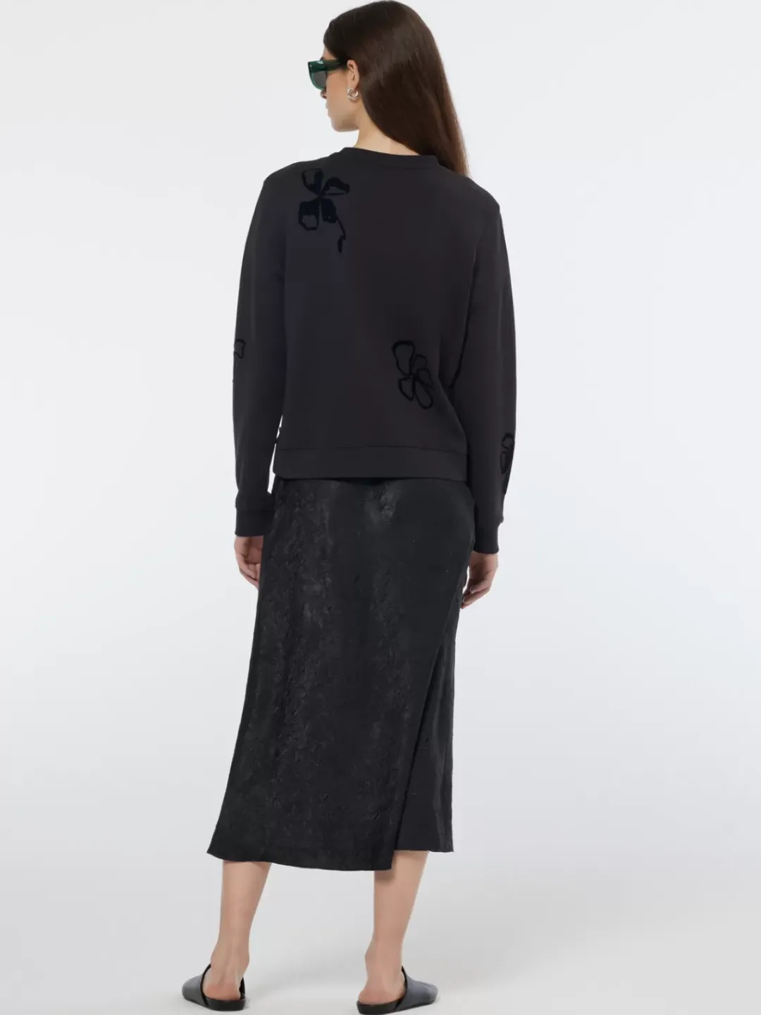 Fashion Scotch & Soda Flock print artwork regular sweatshirt Black