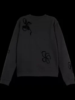 Fashion Scotch & Soda Flock print artwork regular sweatshirt Black
