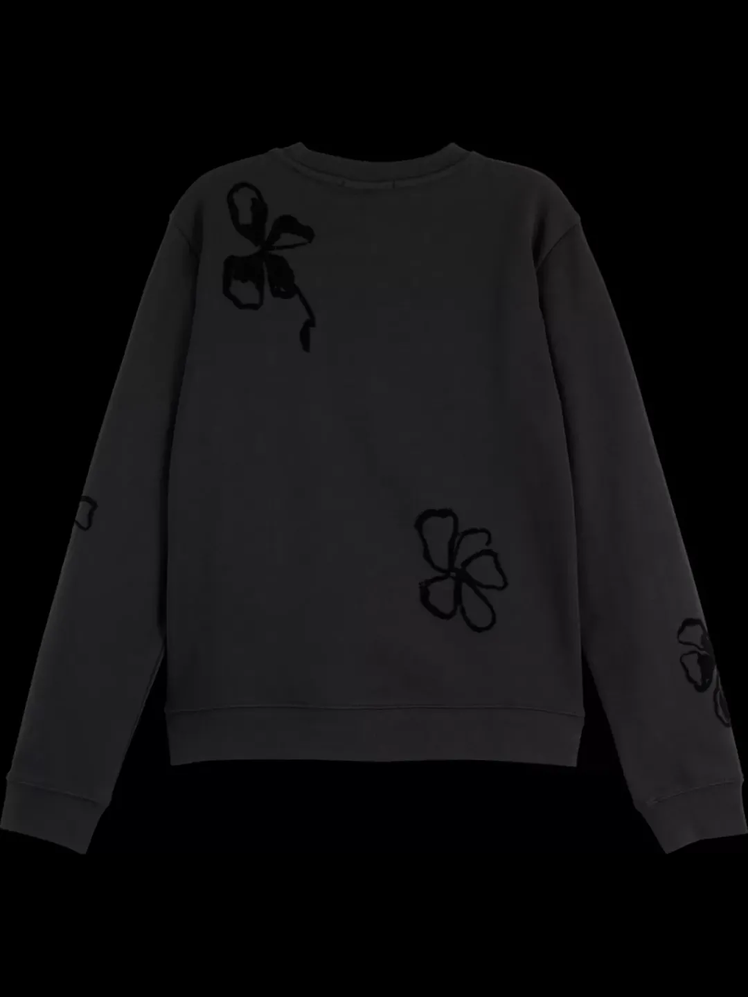 Fashion Scotch & Soda Flock print artwork regular sweatshirt Black